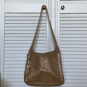 The SAK Amberly Crochet Medium Hobo BambooBronze